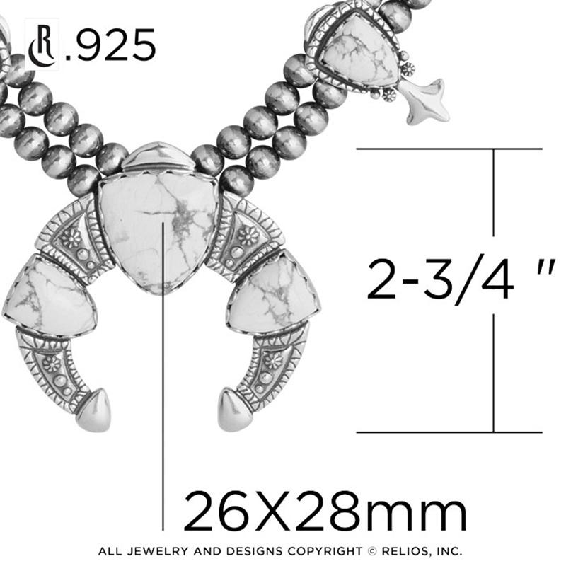 Donna Collana con fiori di zucca American West in argento bianco Howlite, da 18 a in vendita