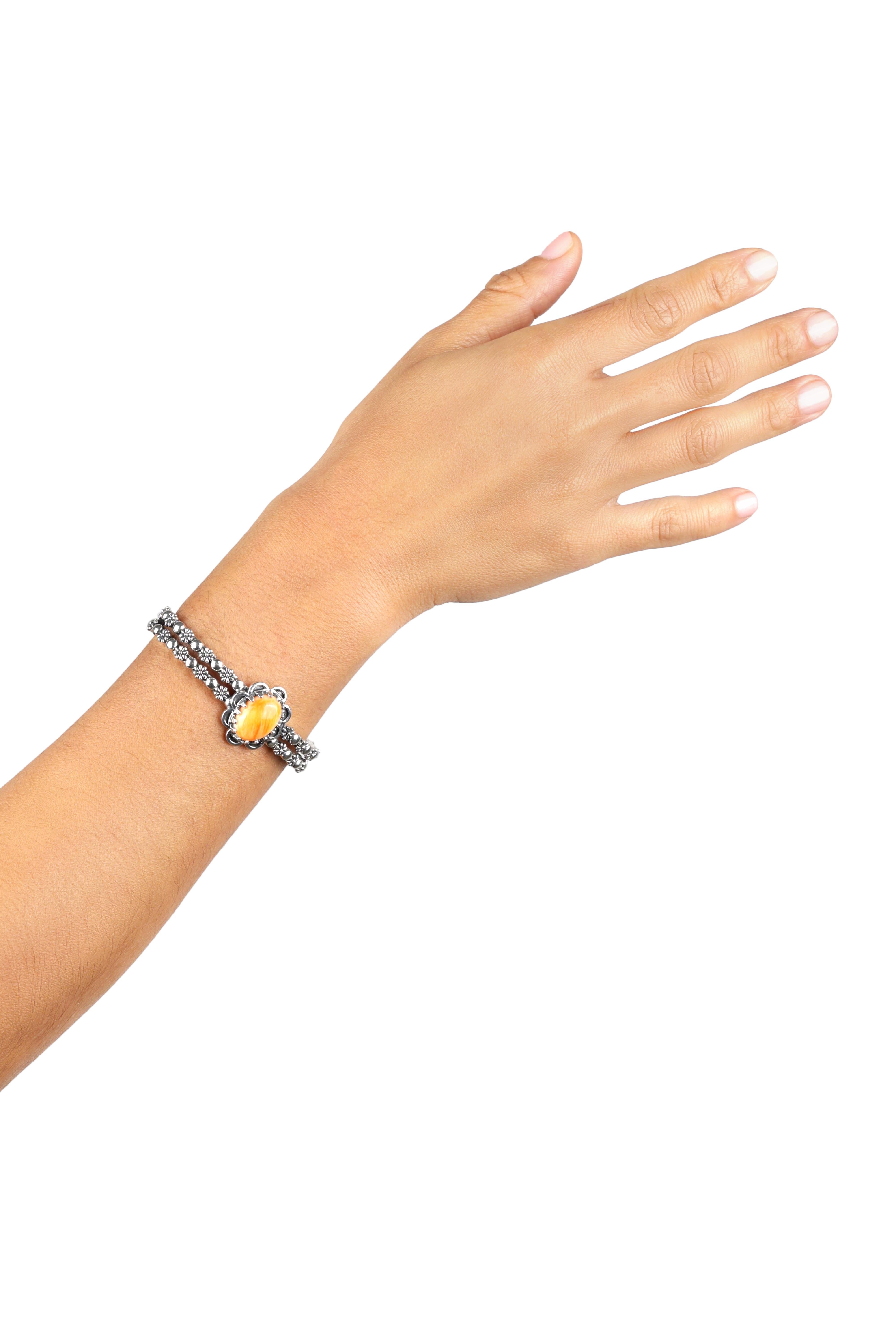 Nativo americano Bracciale a doppia fila in argento sterling American West Spiny Oyster Sundance in vendita