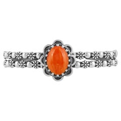 Pulsera brazalete de doble fila de plata de ley American West Spiny Oyster Sundance