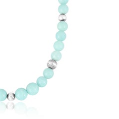 American West Sterling Silver and Graduated Amazonite Gemstone Bead Necklace
