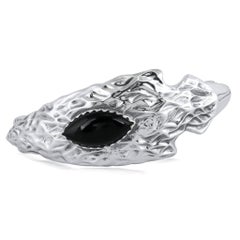 American West Sterling Silver Black Onyx Fritz Casuse Arrowhead Cuff Bracelet