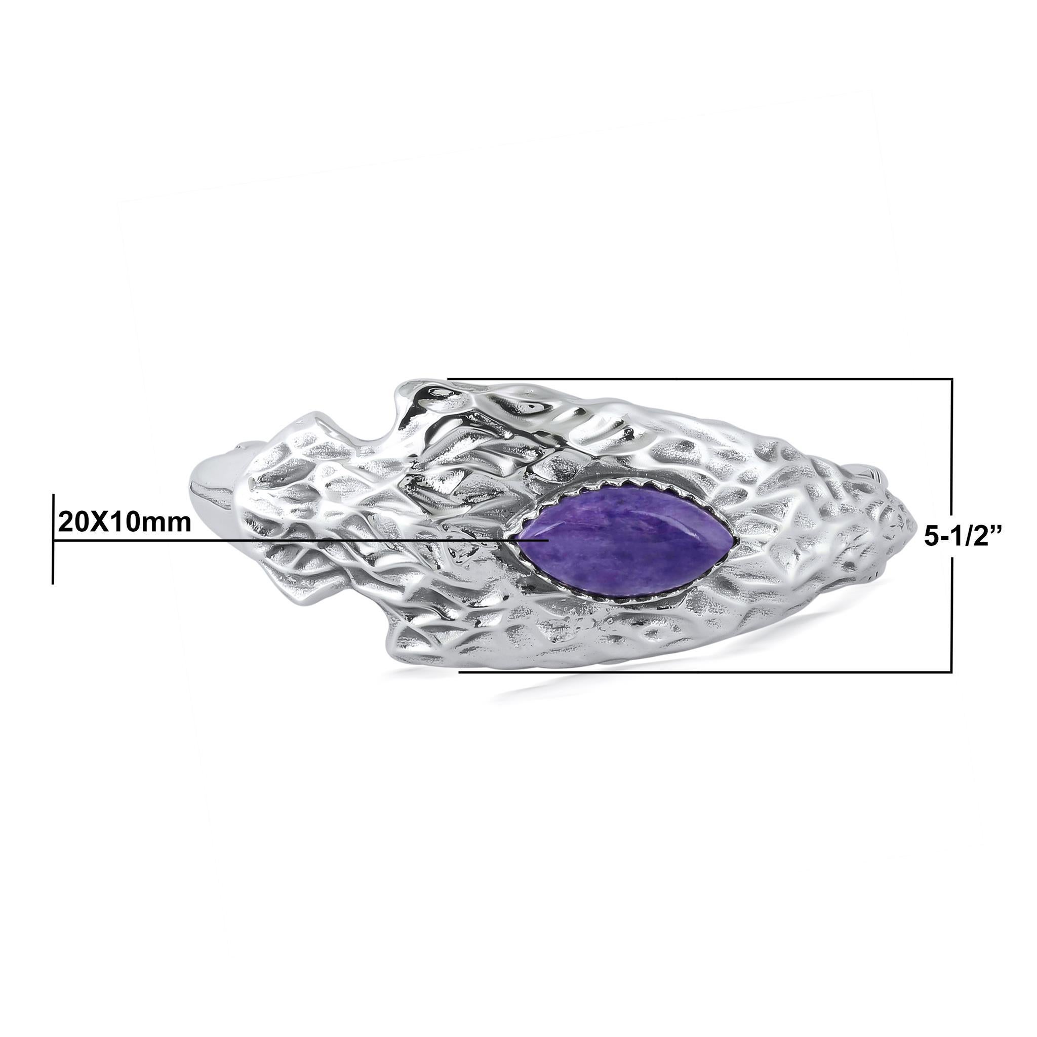 Bracelet manchette American West en argent Sterling Charoite Fritz Casuse Arrowhead Pour femmes en vente