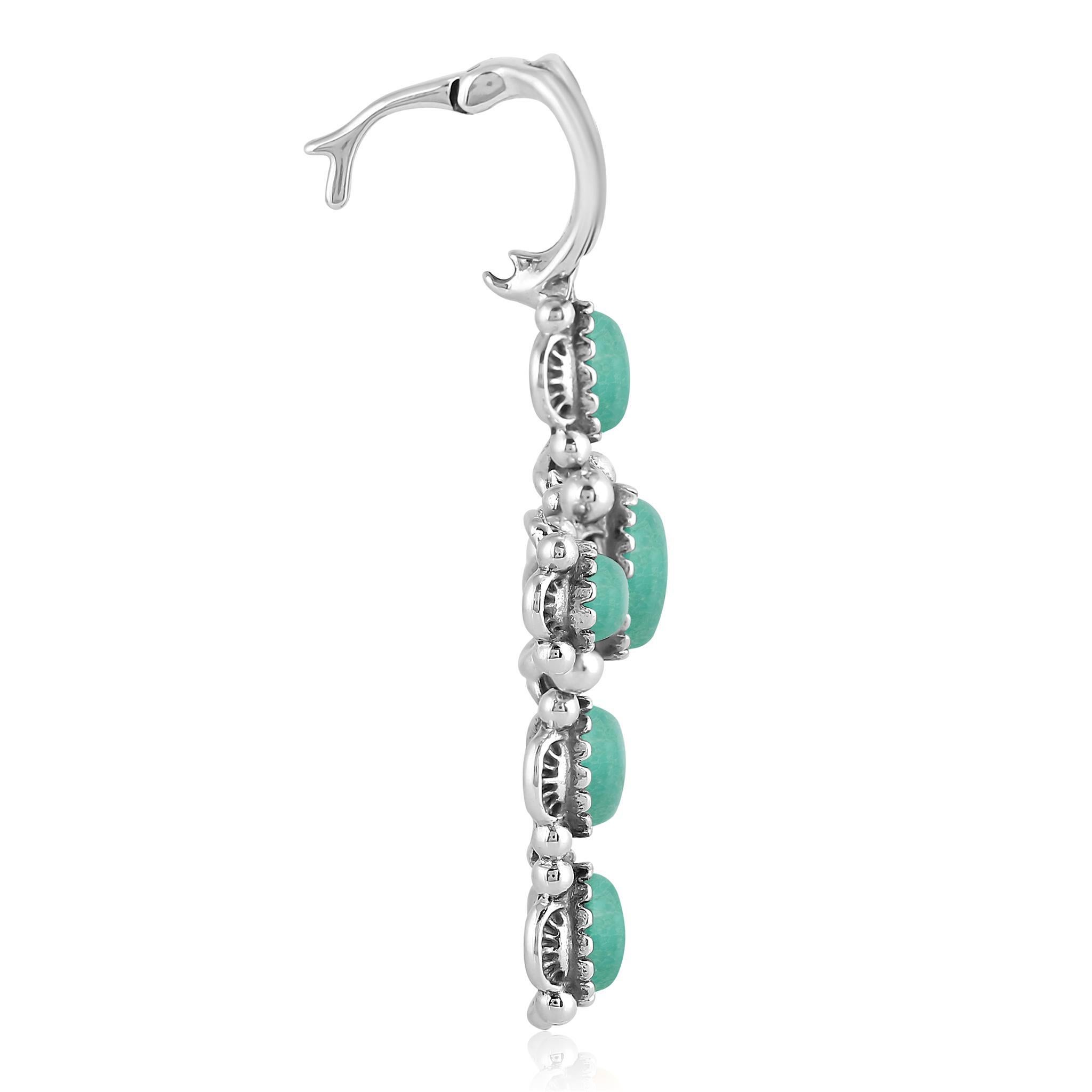 Donna Ciondolo con croce di turchese verde in argento Sterling dell'Ovest Americano, per arricchire il ciondolo in vendita