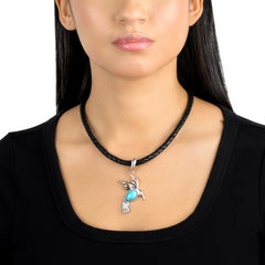 American West Sterling Silver Kingman Turquoise Hummingbird Pendant Enhancer