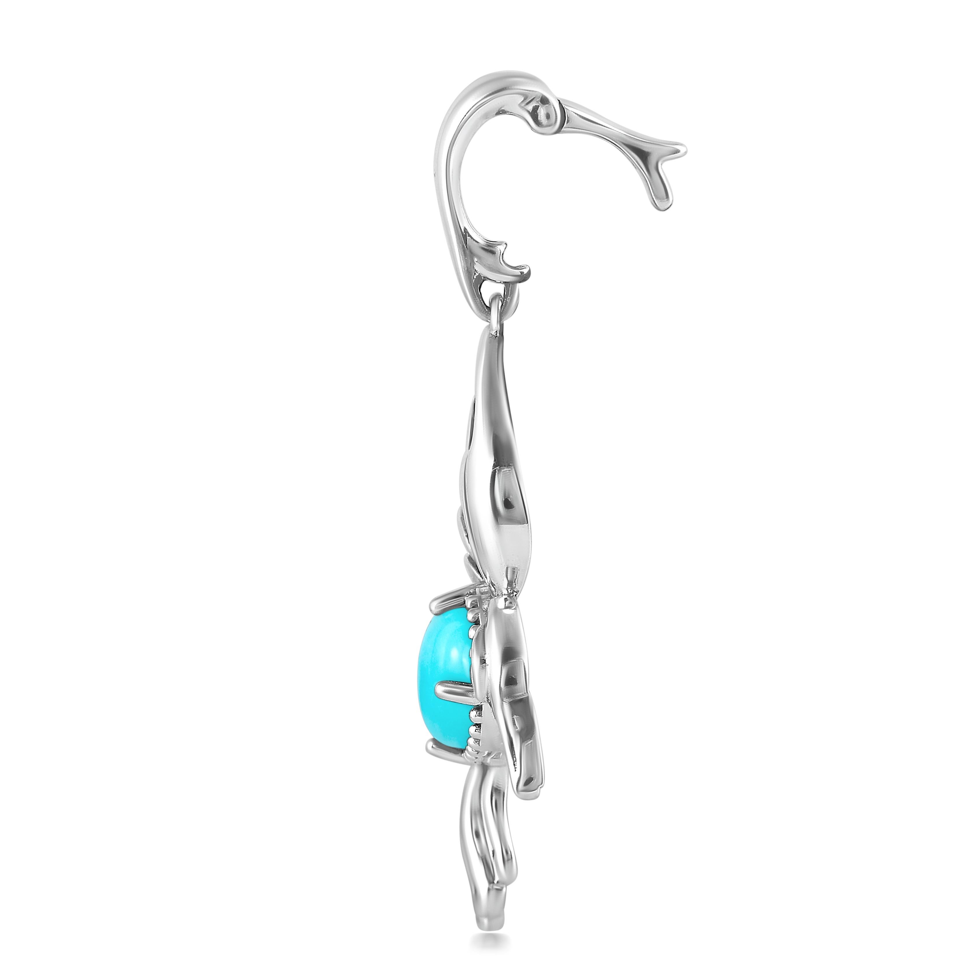 Donna Ciondolo con colibrì in turchese Kingman in argento sterling dell'Ovest Americano in vendita