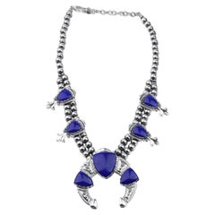 American West Sterling Silver Lapis Arrowhead Statement Necklace, 18 to 21 Inch