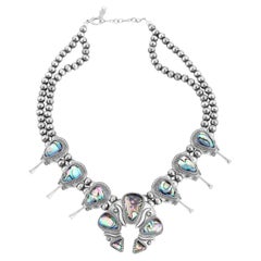 American West Sterling Silver Naja Squash Blossom Necklace, 21 to 24 Inches