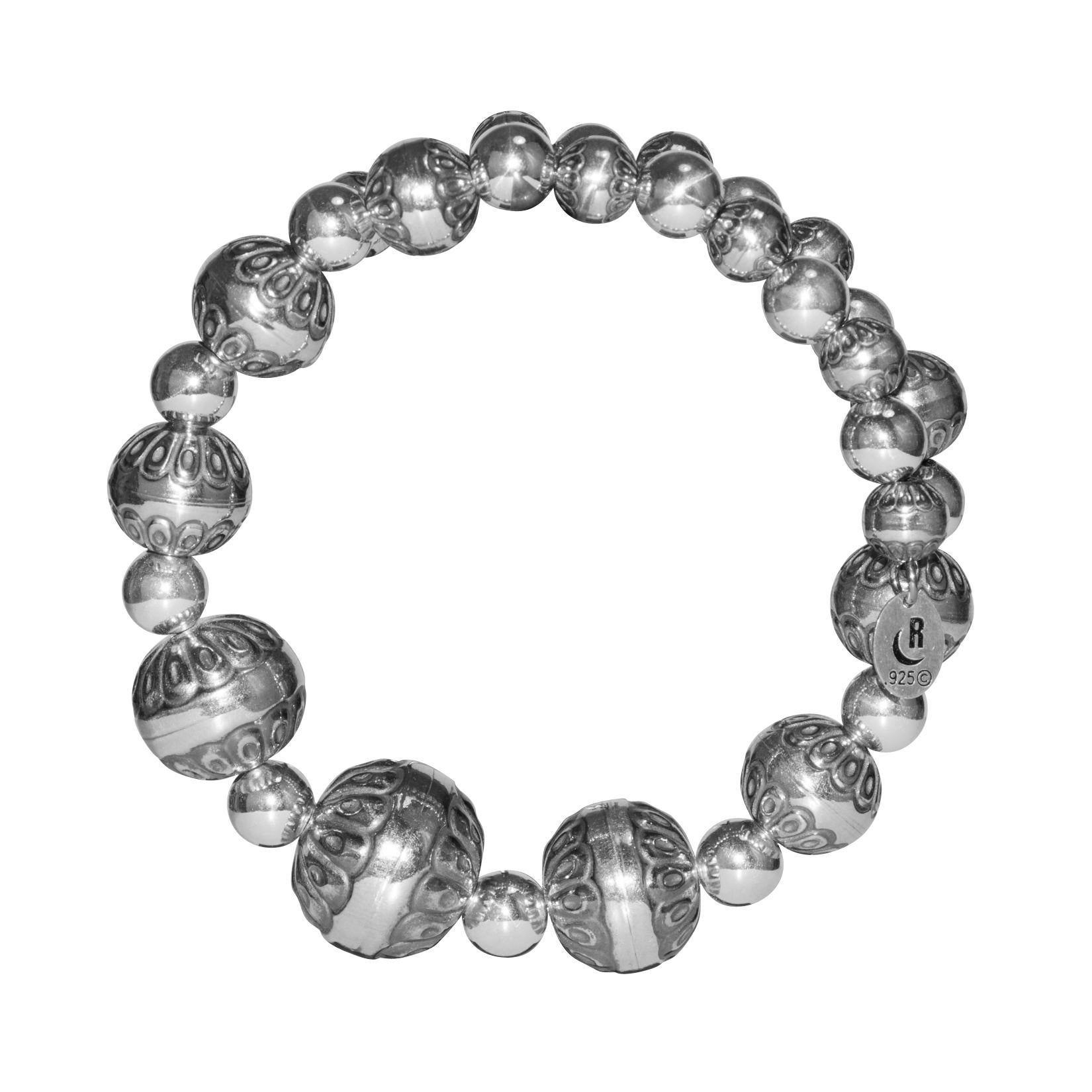 Donna Bracciale a spirale con perle native in argento Sterling American West Taglia unica in vendita