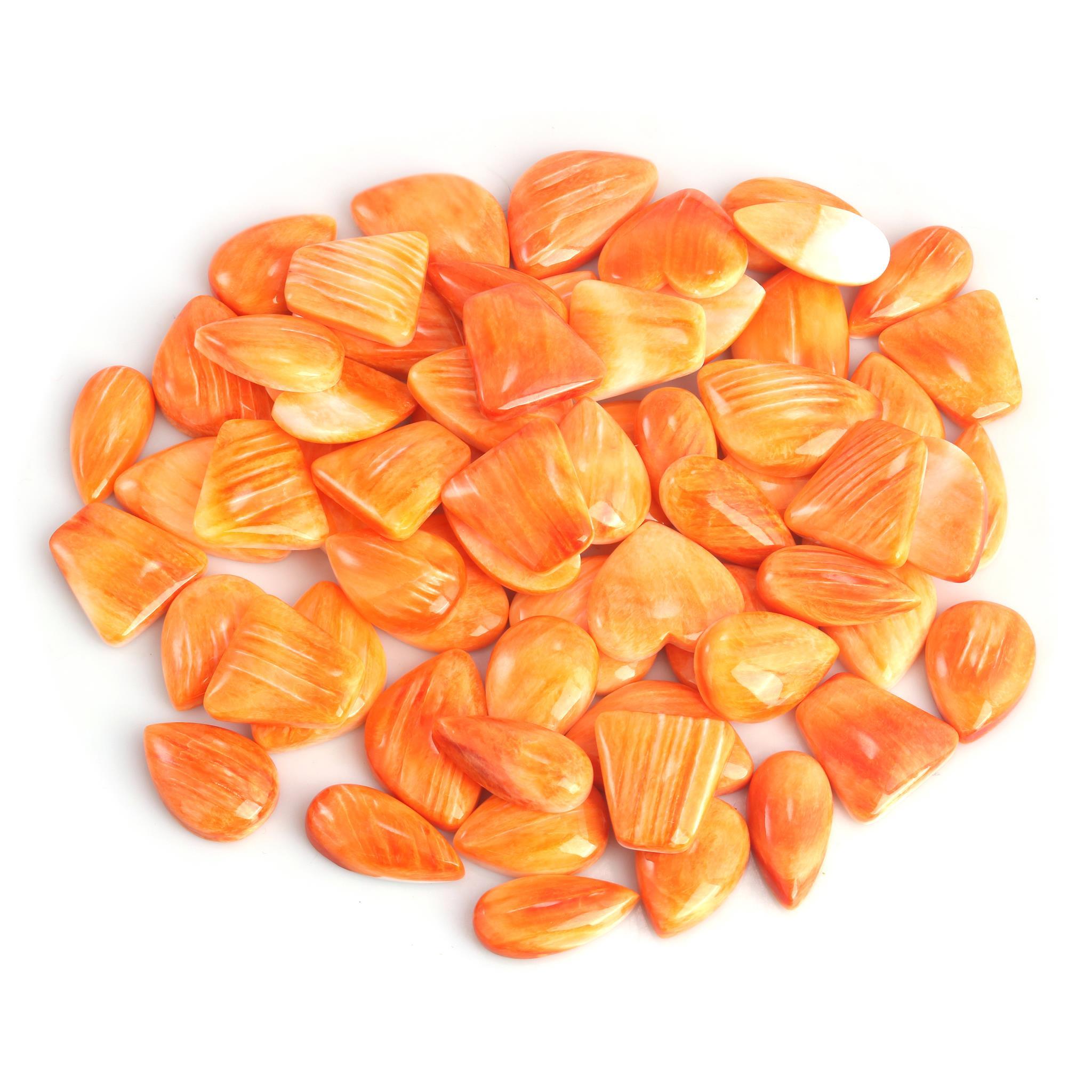 American West Sterling Silber Oval und Birne Orange Stachelige Auster Manschette Armband im Angebot 1