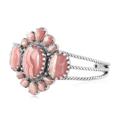 American West Sterling Silber Oval und Birne Rhodochrosit Manschettenknopf Armband , klein