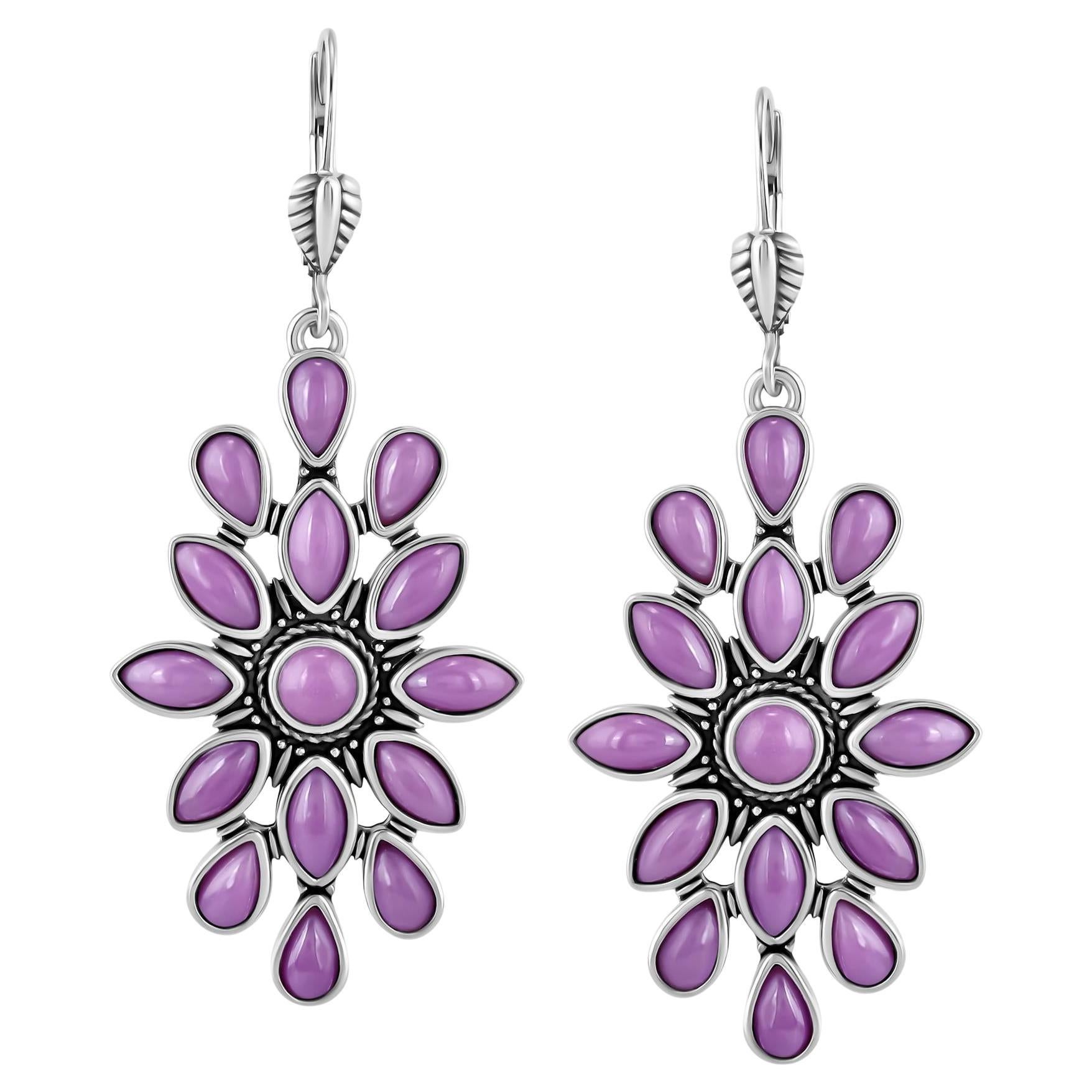 Orecchini a pendente con fosfosiderite in argento 925 di American West in vendita