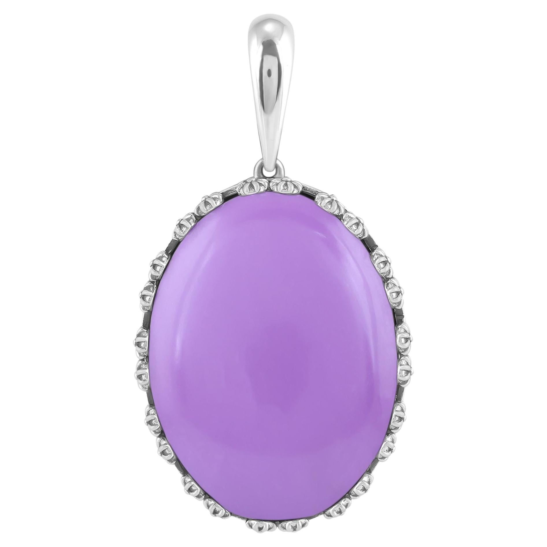 Pendentif ovale en phosphosidérite en argent A Silver