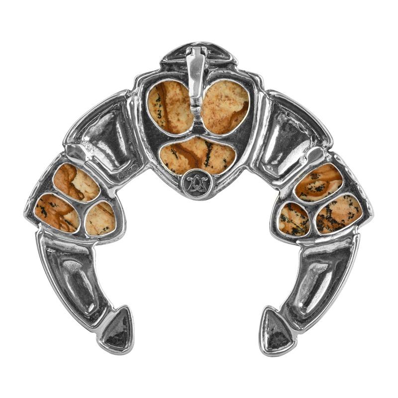 Amérindien Pendentif Naja en argent Sterling A Silver Jasper Arrowhead Enhancer en vente