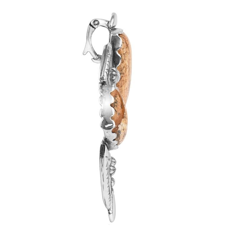 Taille poire Pendentif Naja en argent Sterling A Silver Jasper Arrowhead Enhancer en vente
