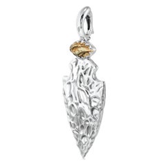 American West Sterling Silver Picture Jasper Casuse Arrowhead Pendant Enhancer