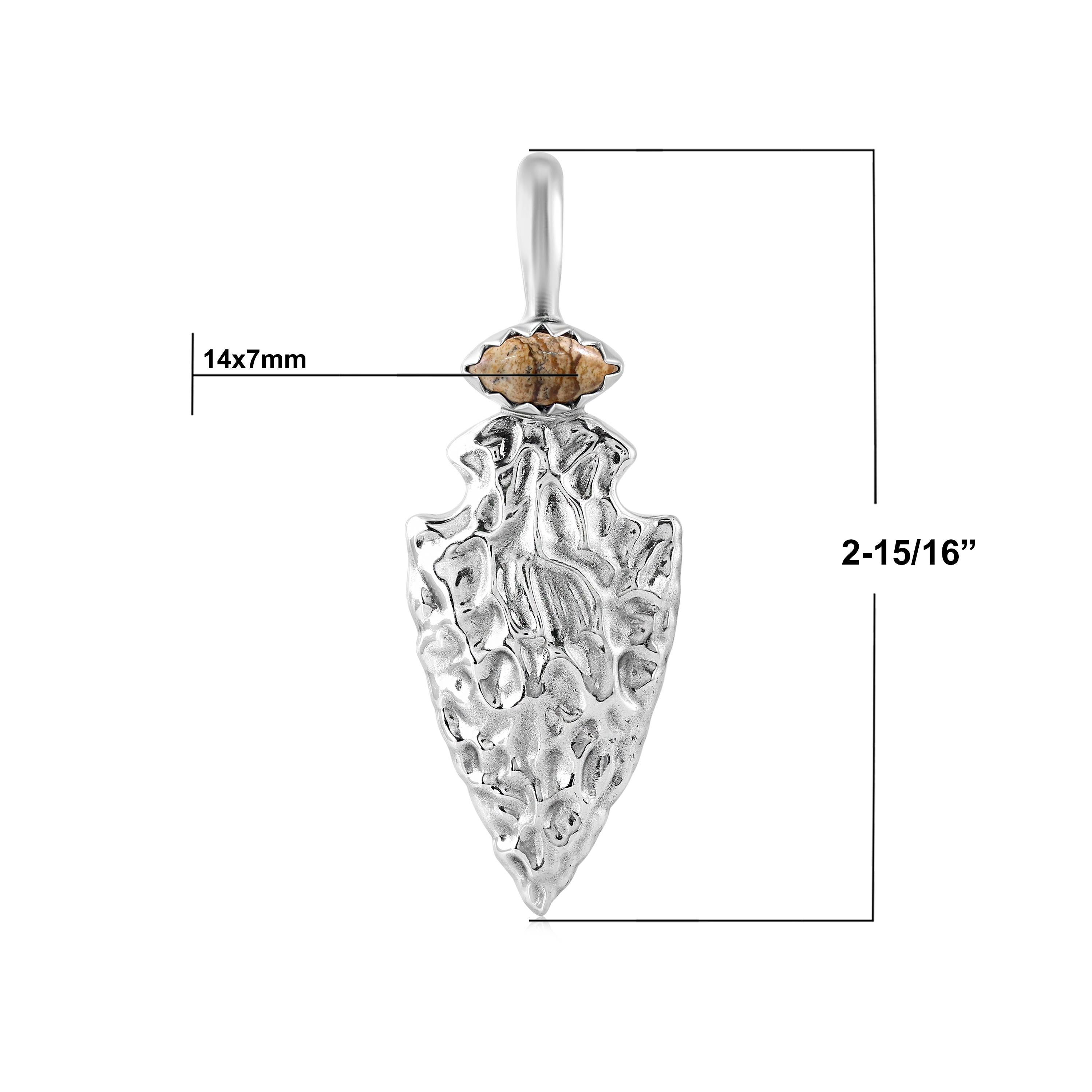 Pendentif en argent sterling A Silver Jaspe Casuse Arrowhead Enhancer Neuf - En vente à New York, NY
