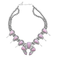 American West Sterling Silver Pink Opal Necklace, 21 to 24 Inches