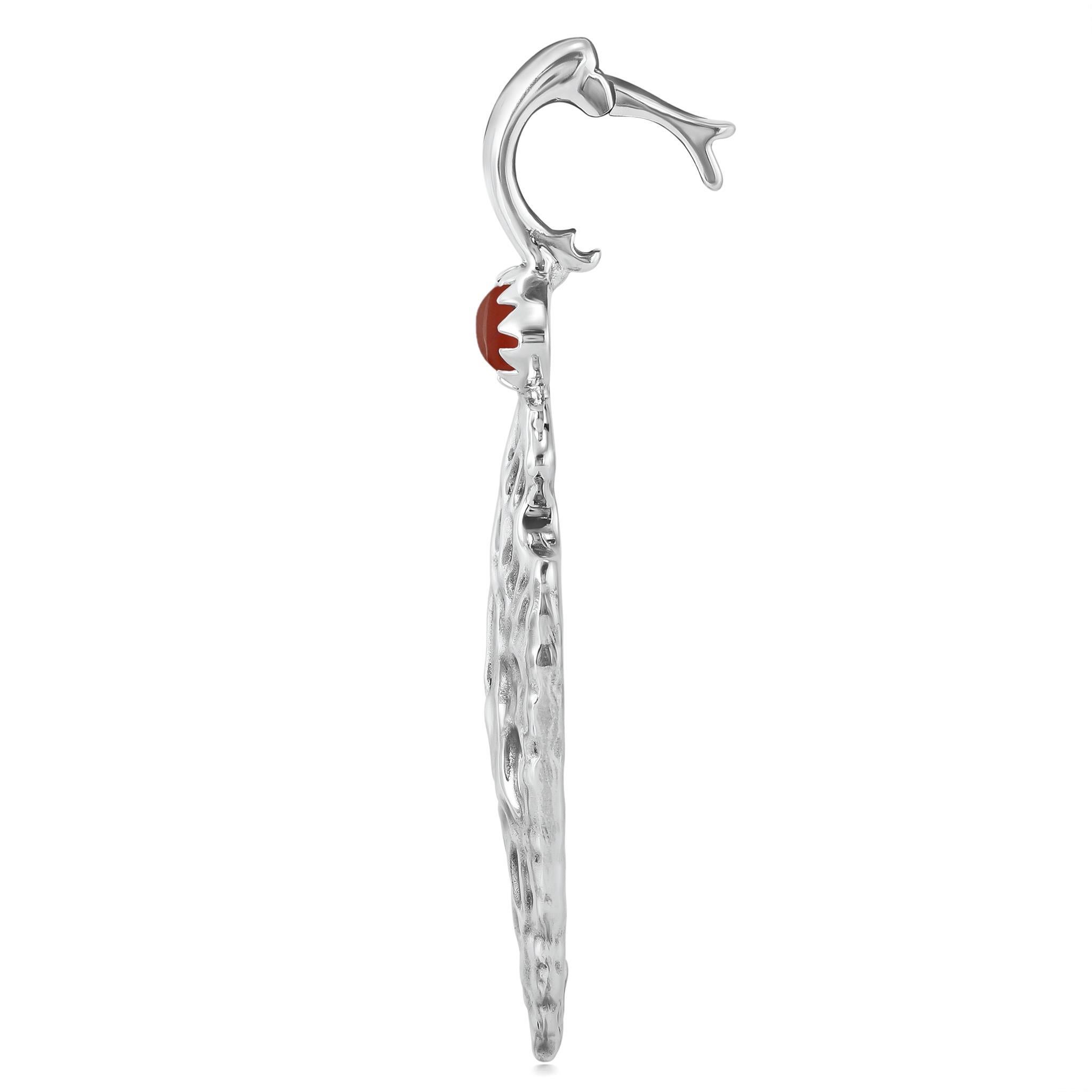 Amérindien Pendentif pointe de flèche en argent A Silver Jaspe rouge Fritz Casuse en vente