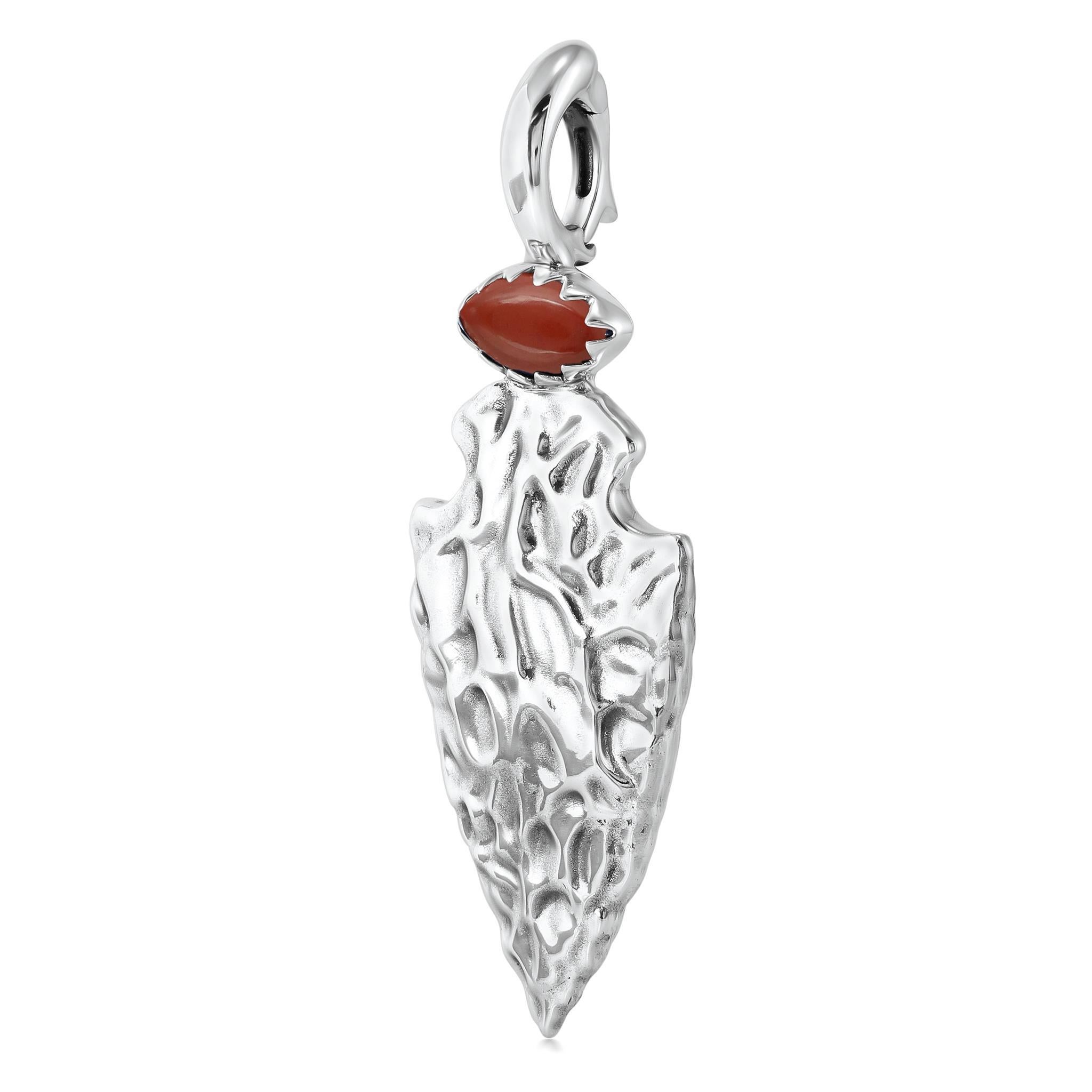 Pendentif pointe de flèche en argent A Silver Jaspe rouge Fritz Casuse Neuf - En vente à New York, NY