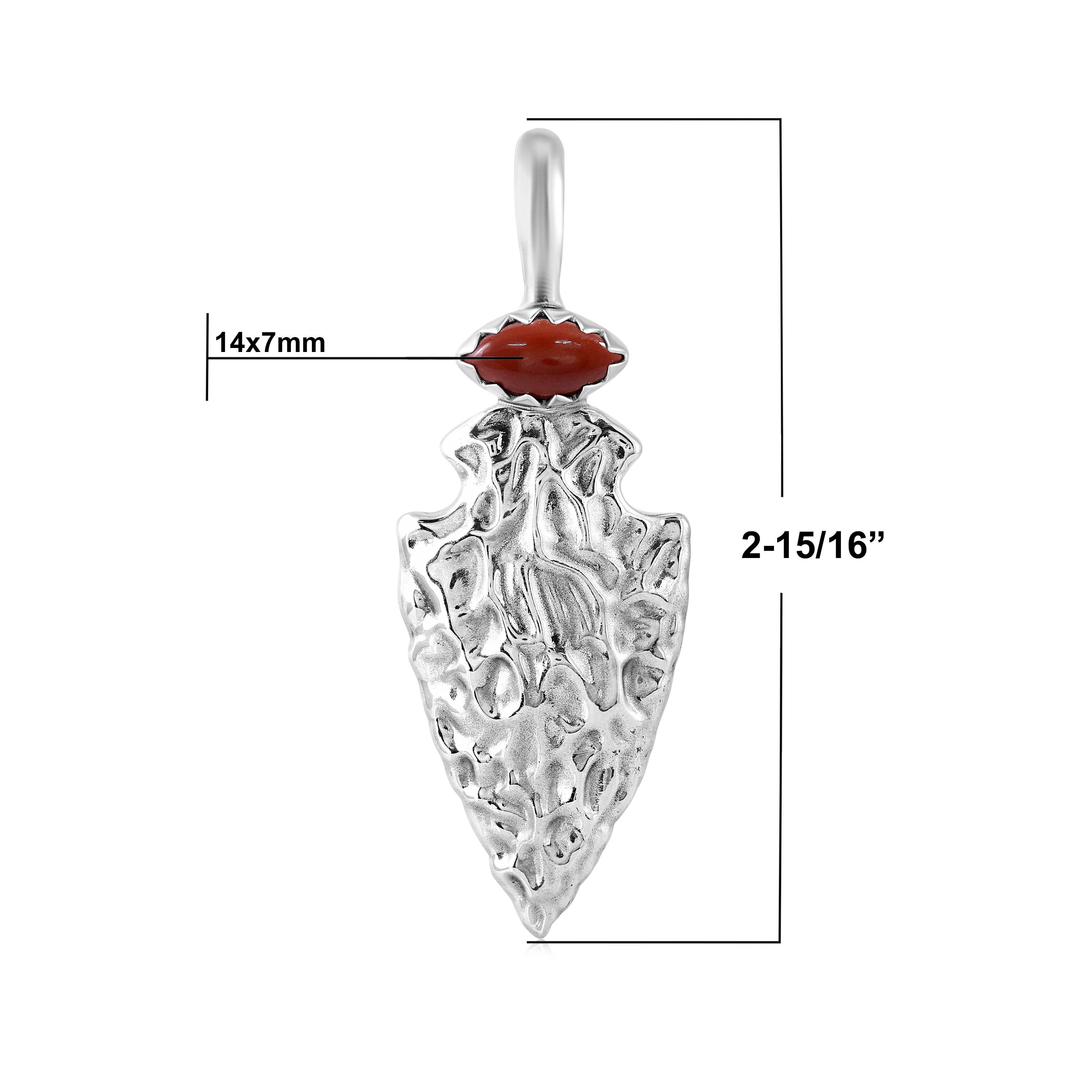 Pendentif pointe de flèche en argent A Silver Jaspe rouge Fritz Casuse Pour femmes en vente