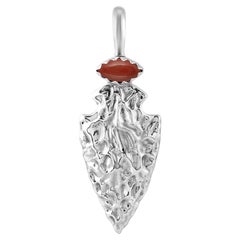 Pendentif pointe de flèche en argent A Silver Jaspe rouge Fritz Casuse