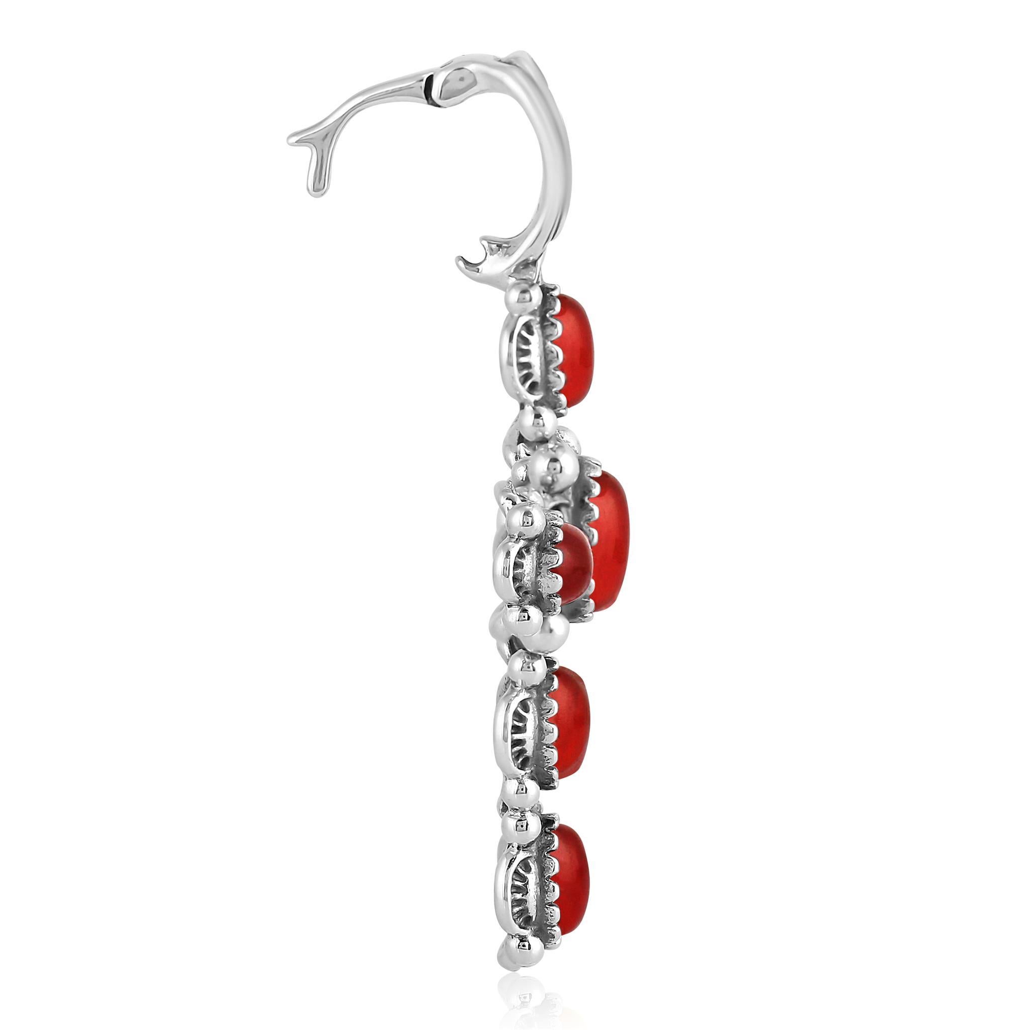 Taille ovale Pendentif en argent Sterling American West Red Onyx Gemstone Cross Design Enhancer (pendentif en forme de croix) en vente