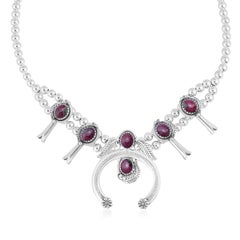 American West Sterling Silver Ruby Zoisite Oval Necklace, 17 to 20 Inches