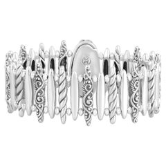 American West Sterling Silver Saucer Bead Magnetic Bracelet, Sizes Small - Large