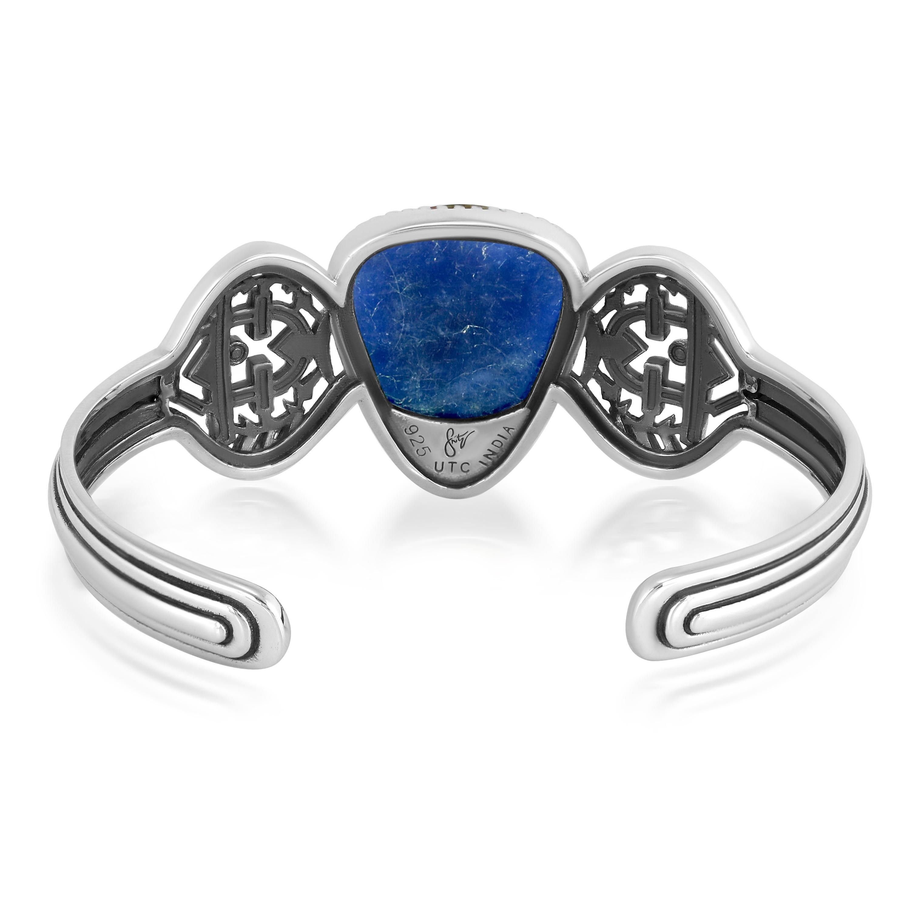 American West Plata de ley Sodalita Fritz Casuse Brazalete triángulo nativo estadounidense en venta
