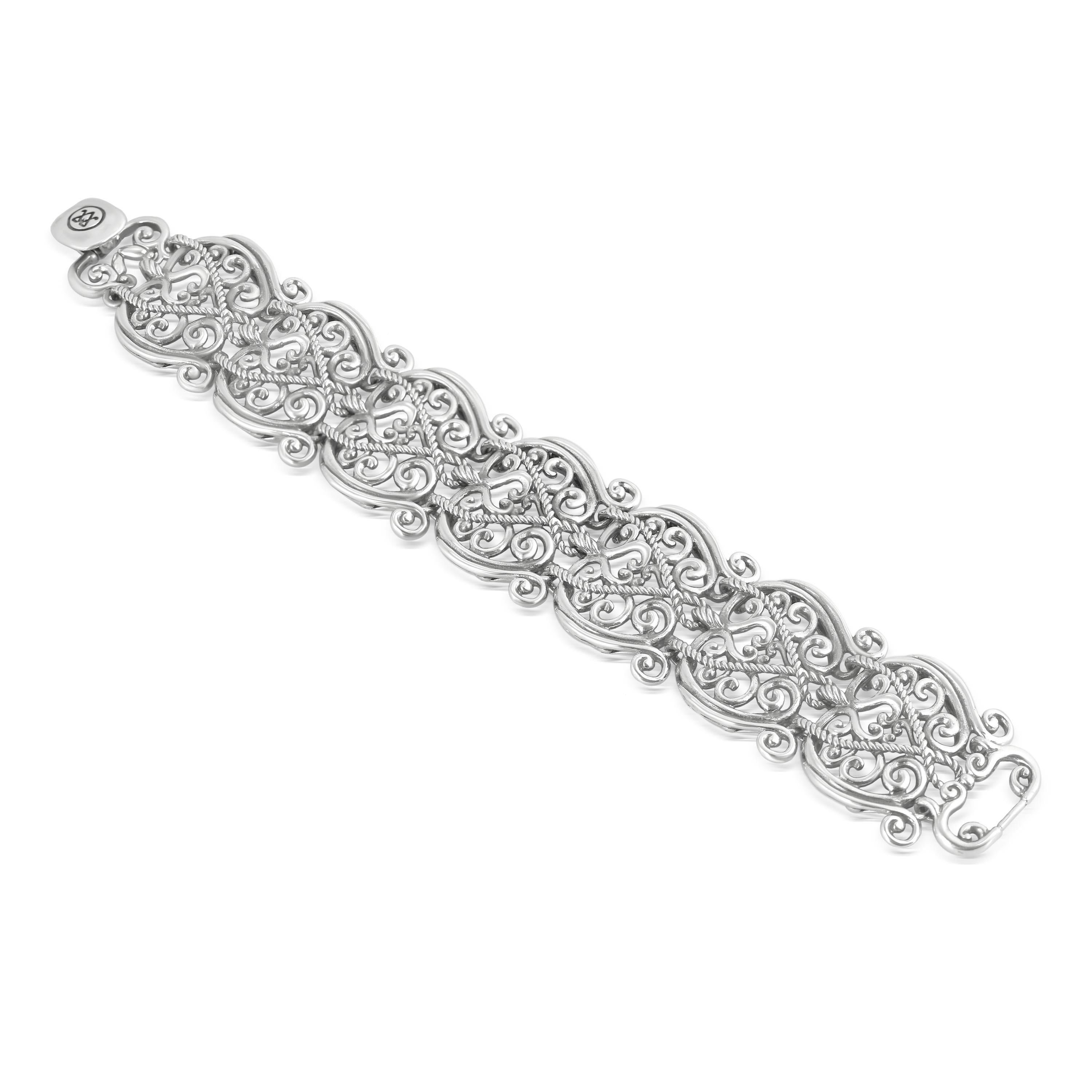 Bracciale largo in filigrana in argento Sterling American West, taglie da piccola a grande in vendita 3