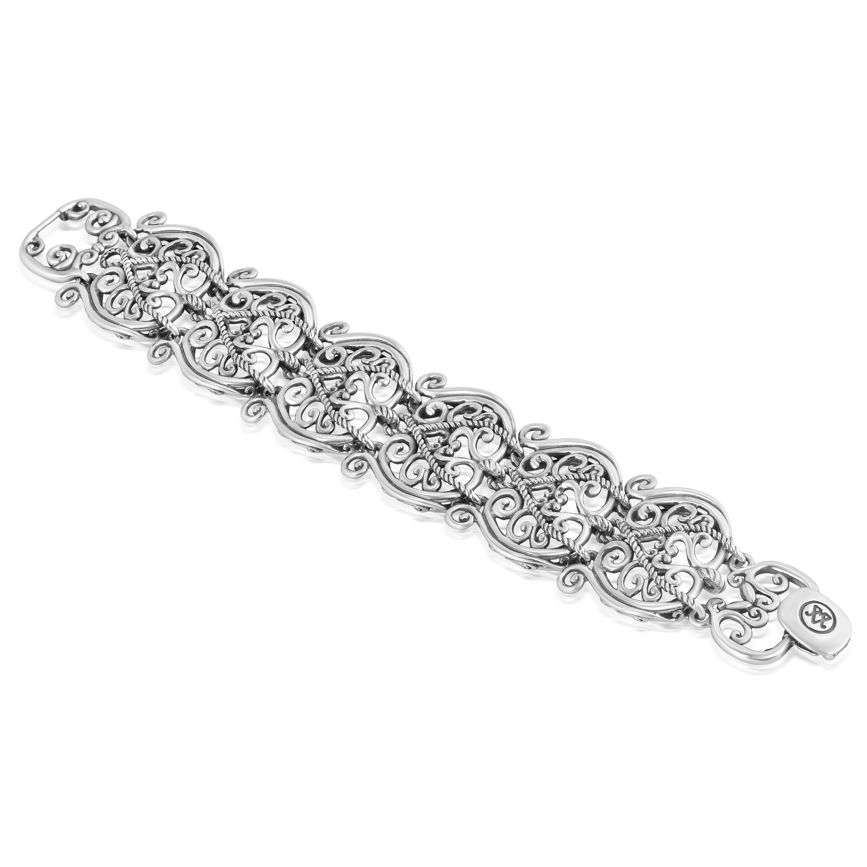 Bracciale largo in filigrana in argento Sterling American West, taglie da piccola a grande in vendita 4