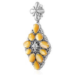 Pendentif nacre jaune en argent sterling American West