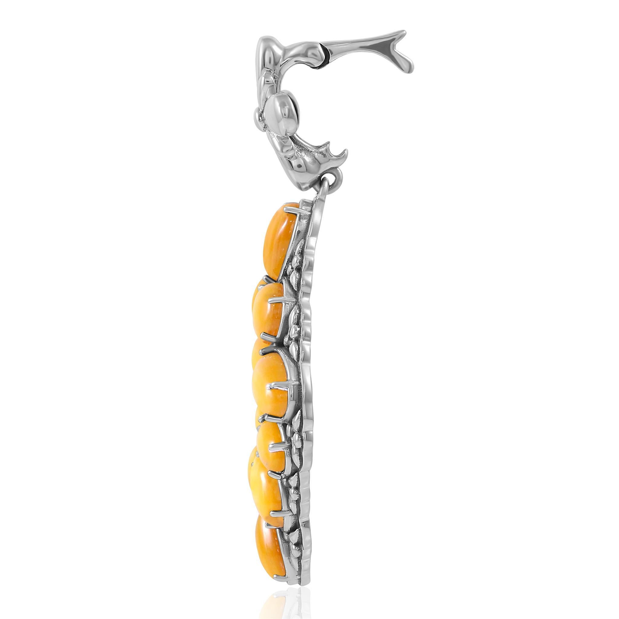 Amérindien Pendentif nacre jaune en argent sterling American West en vente