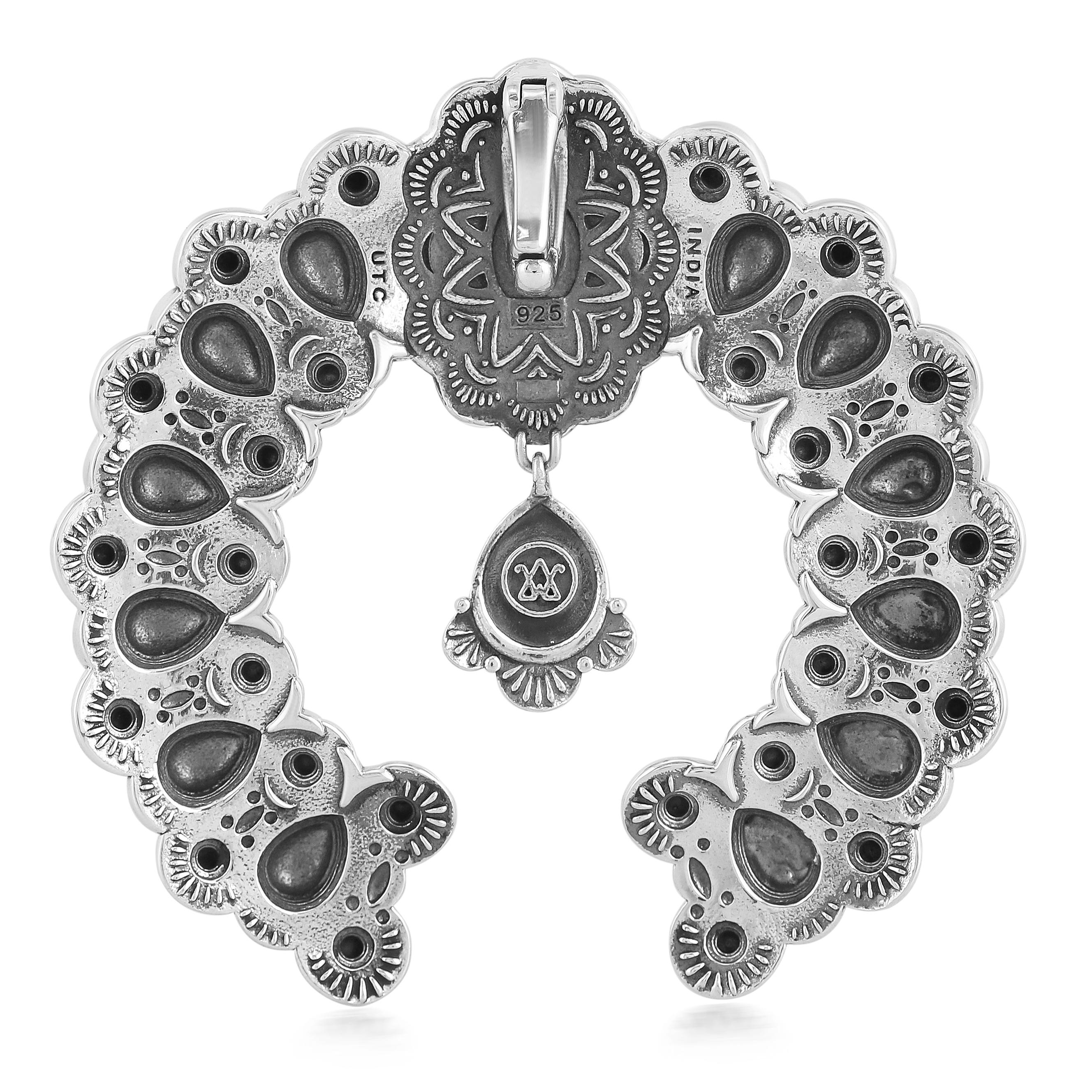 Pendentif Naja d'American West en argent sterling avec nacre jaune Neuf - En vente à New York, NY