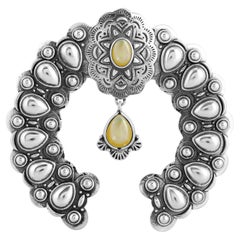 Pendentif Naja d'American West en argent sterling avec nacre jaune
