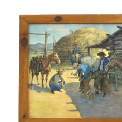 Amerikanische Western-Ranch-Szene drucken