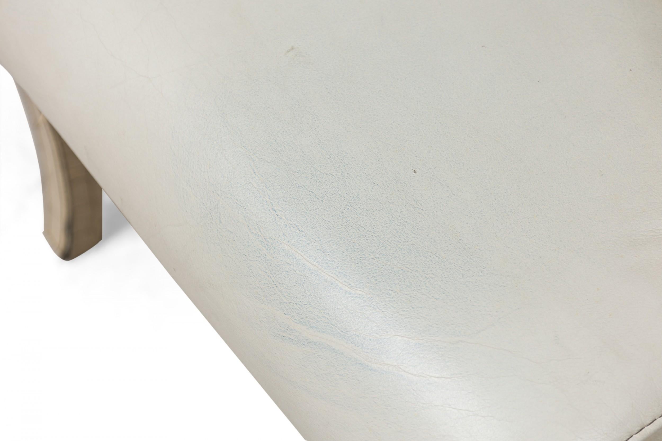 American White Faux Snakeskin & Leder gepolstert gesteppt Esszimmer / Beistellstuhl (Polster) im Angebot