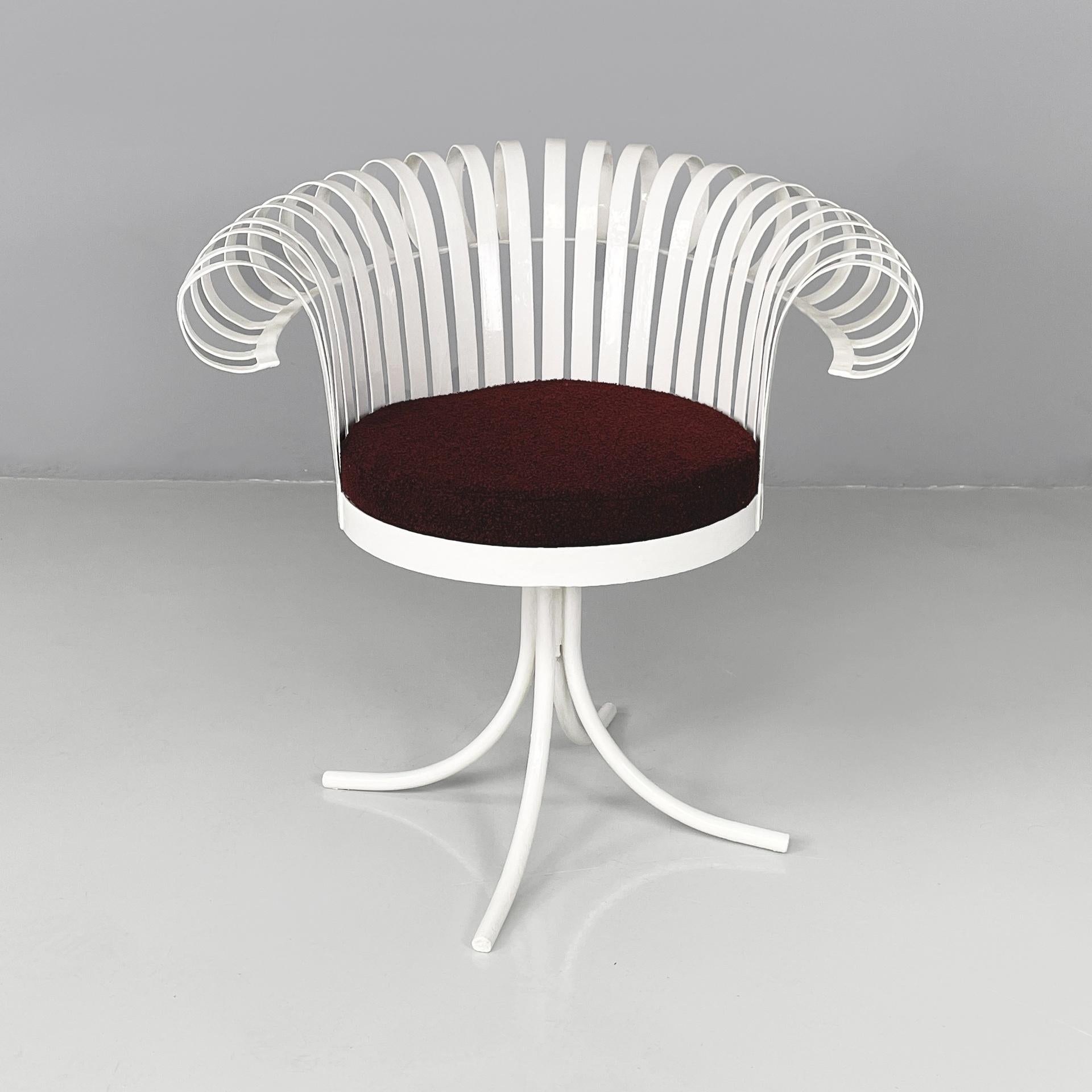 Mid-Century Modern Fauteuils de jardin américains en métal blanc par Russell Wood Art, 1960s en vente