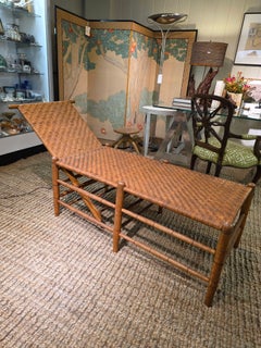 American Wicker and Maple Chaise Lounge circa 1880