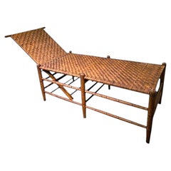 American Wicker and Maple Chaise Lounge circa 1880