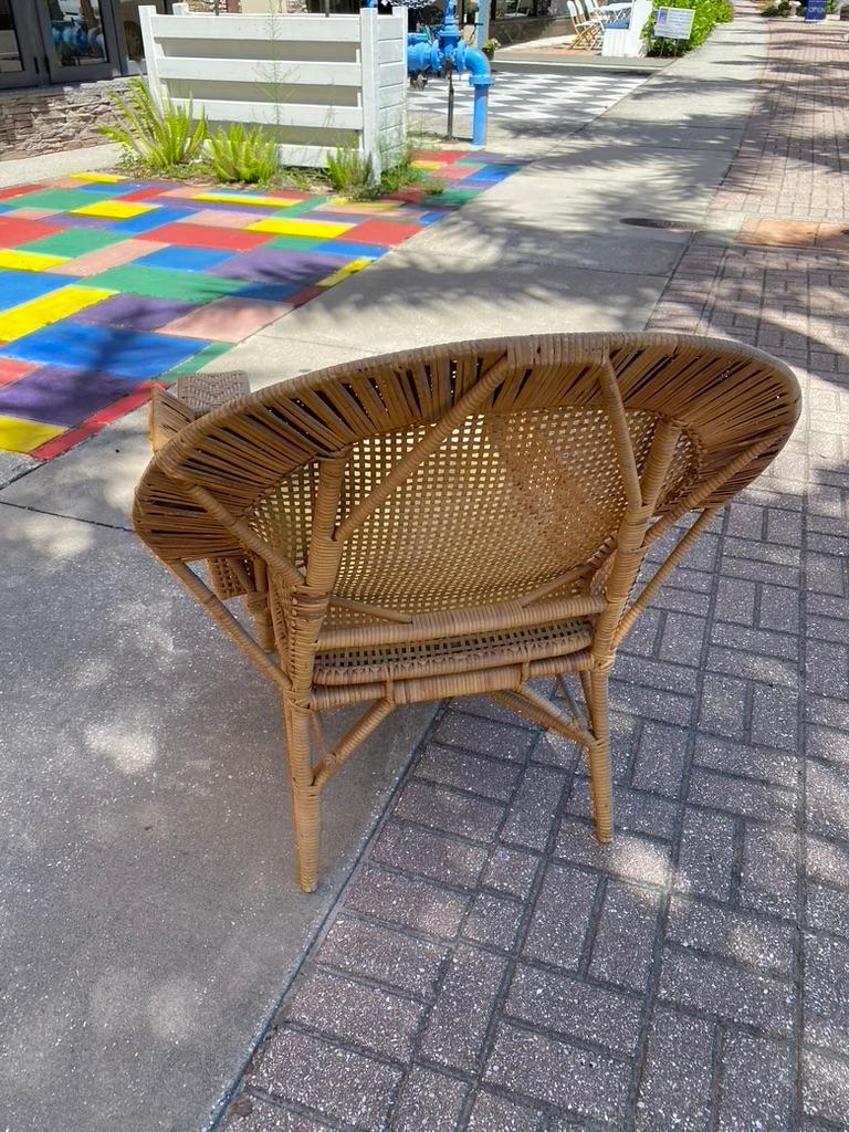 American Wicker ARMCHAIR w/ OTTOMAN attached  1