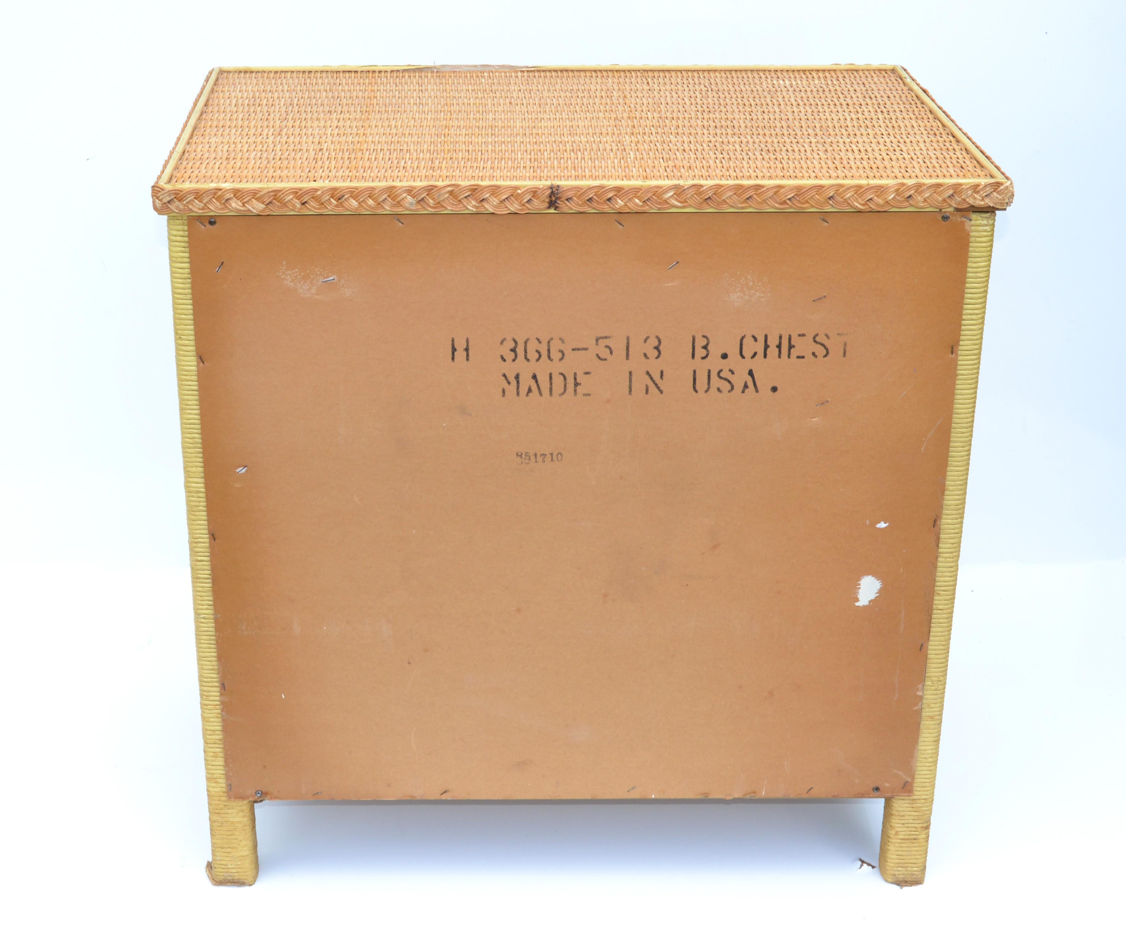 American Wicker by Henry Link Chest of Three Drawers, Cabinet, Bachelor's Chest 2