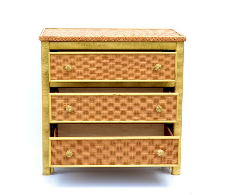 American Wicker by Henry Link Chest of Three Drawers, Bachelor