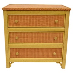 Vintage American Wicker by Henry Link Chest of Three Drawers, Cabinet, Bachelor's Chest