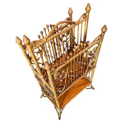 American Wicker Elaborately Woven Canterbury / Magazine / Sheet Music Stand