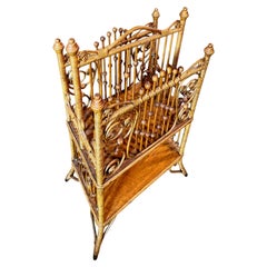 American Wicker Elaborately Woven Canterbury / Magazine / Sheet Music Stand