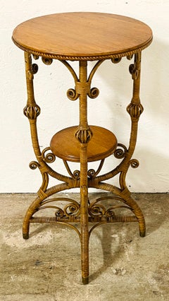 American Wicker & Oak Stick & Ball Variation Table by Heywood-Wakefield