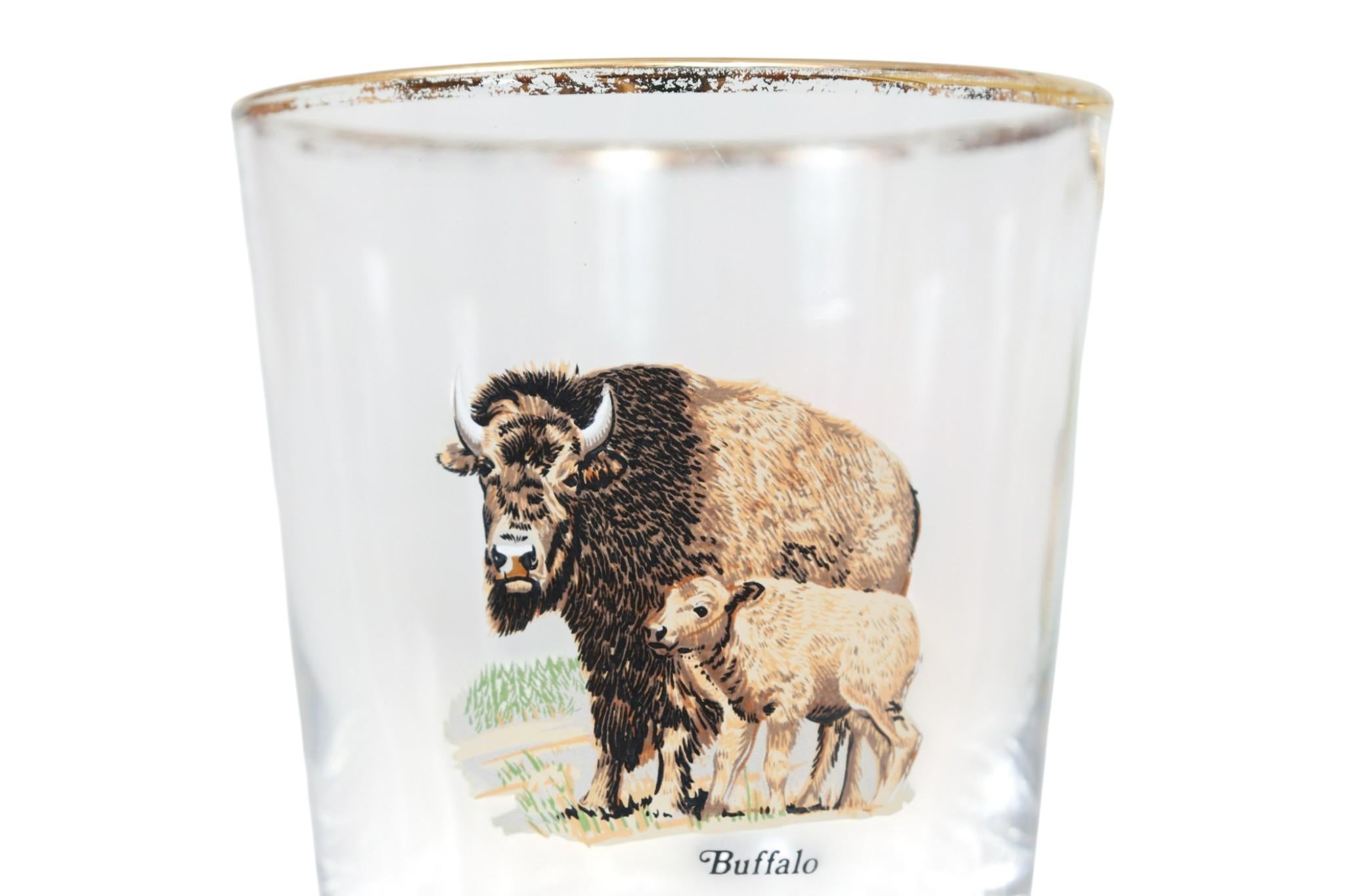 American Wildlife Glasbecher, 4er-Set (Rustikal) im Angebot