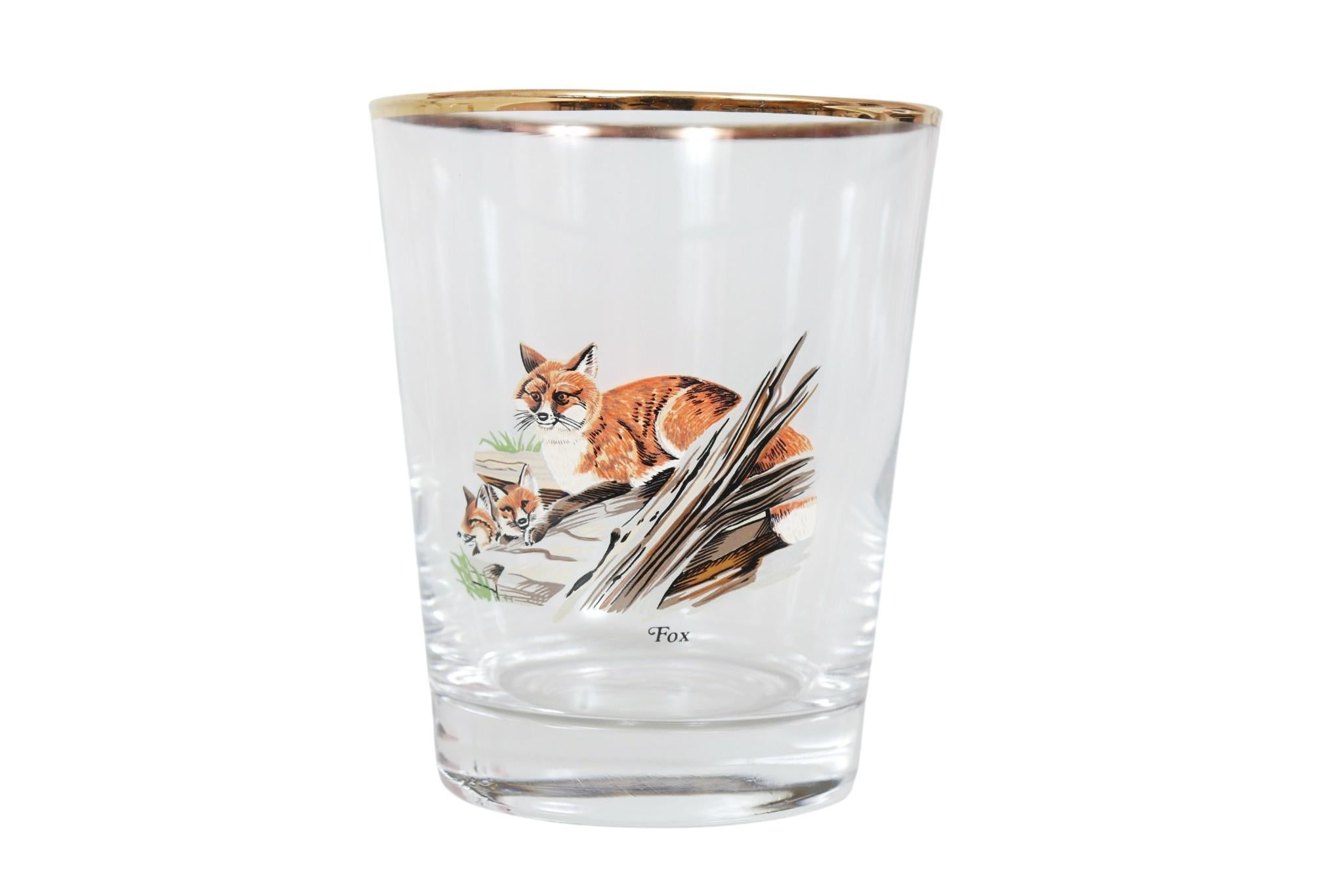 American Wildlife Glasbecher, 4er-Set (20. Jahrhundert) im Angebot