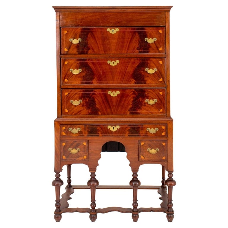 American William and Mary Style Chest on Stand For Sale at 1stDibs